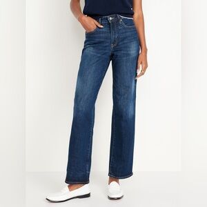 Old Navy Women's 10 OG Loose Fit High Rise Jeans Dark Wash Rigid Denim Sheldon